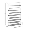 Hastings Home Tiered Shoe Rack with Dust Cover, Free Standing Vertical Footwear Organizer and Metal Frame 808237ISI